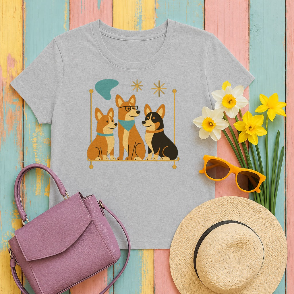 Atomic Corgi Crew T-Shirt in Sport Grey