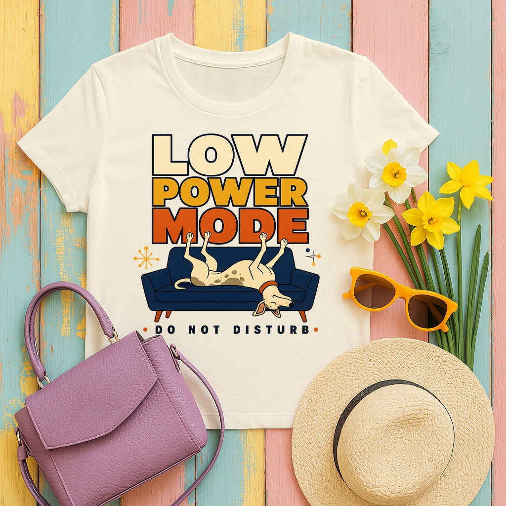 Low Power Mode Greyhound T-Shirt in Natural