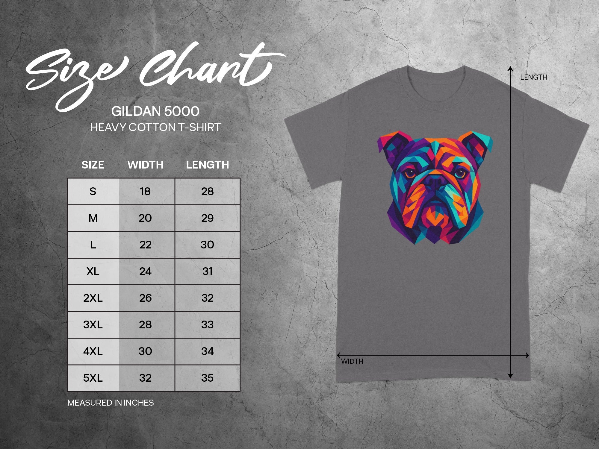 Colorful Bulldog Graphic Heavy Cotton T-shirt