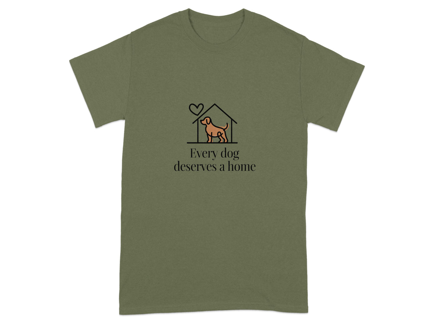 Every dog deserves a home printed t-shirt product type