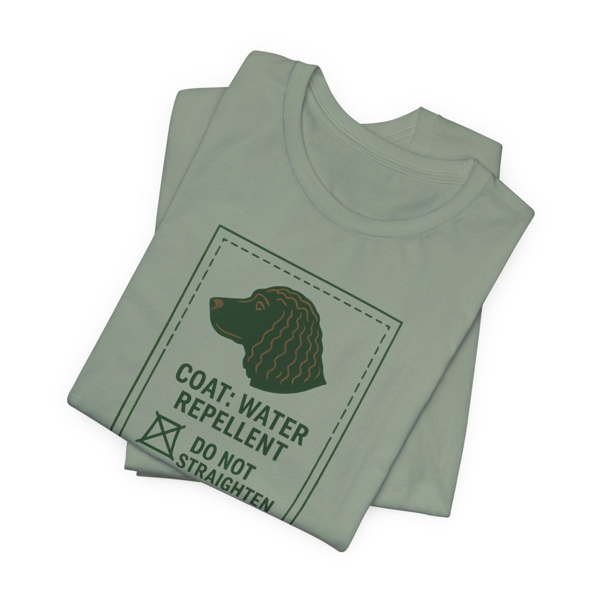 American Water Spaniel Coat Marcel Care Label Tee