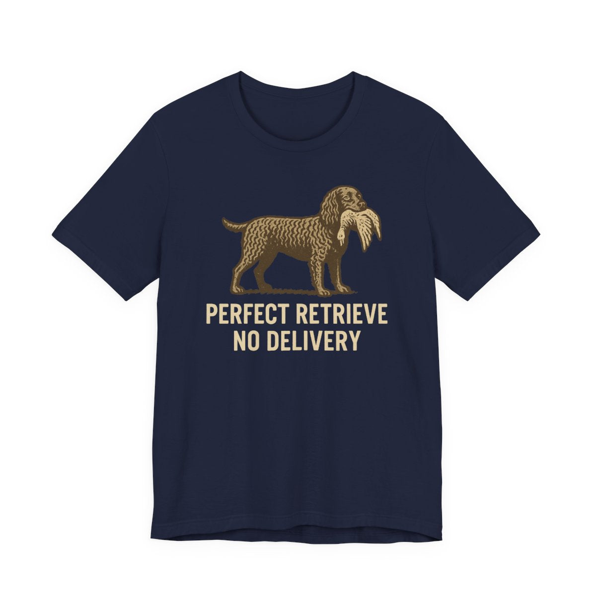 American Water Spaniel Perfect Retrieve No Delivery Tee - Navy