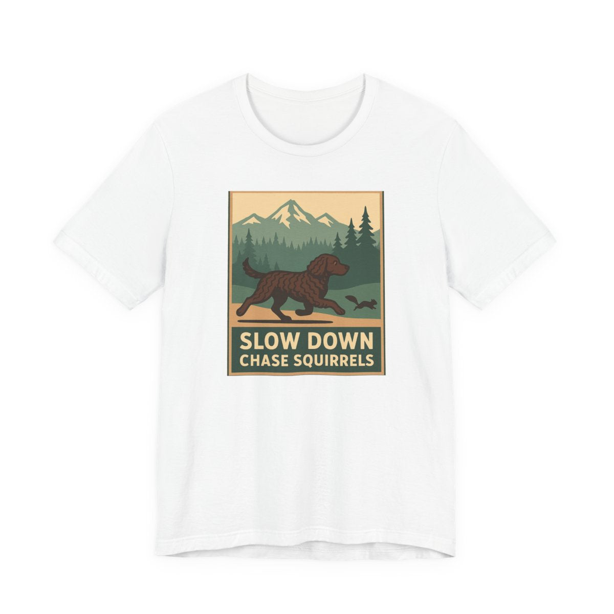 American Water Spaniel Slow Down Chase Squirrels Tee
