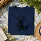 My Australian Shepherd loves me tee on a navy shirt, folded flat lay