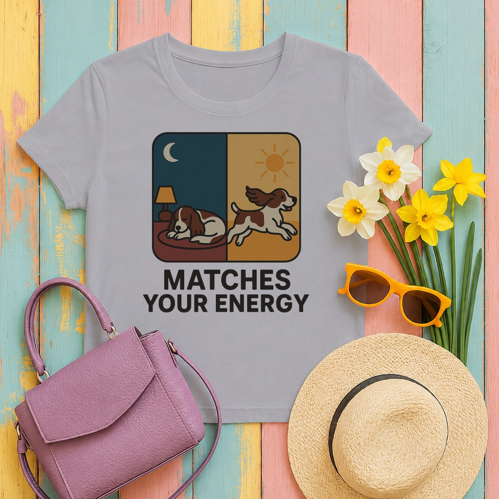 english springer spaniel mood-mirror tee flat lay hero