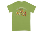 Green t-shirt with three poodles in a row and "Standard Issue Poodle" text.