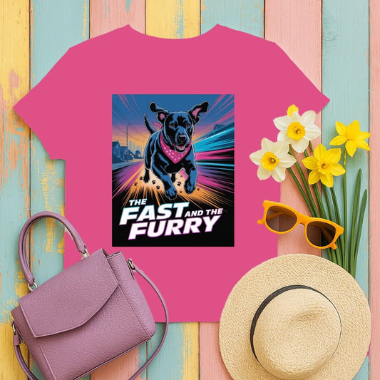 Fast And Furry Pink T-Shirt Apparel product type