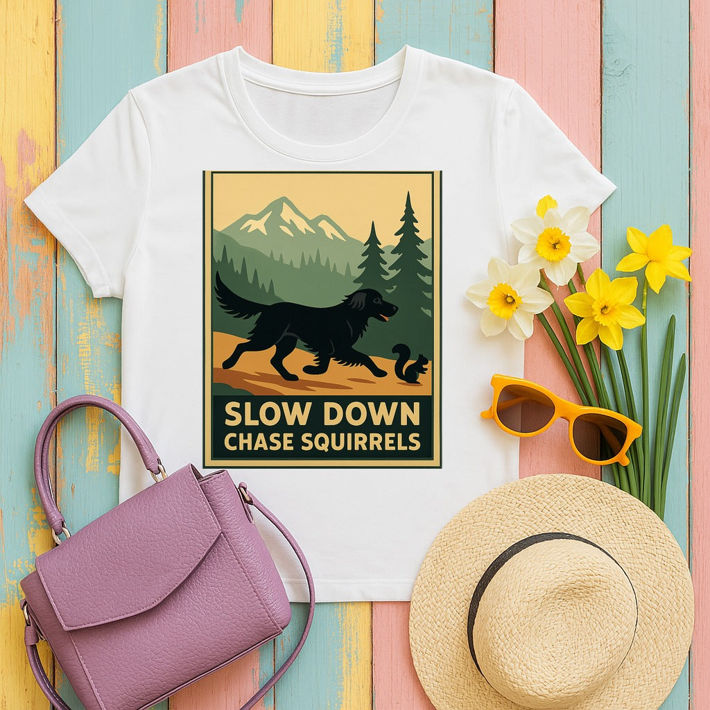 Flat-Coat Chase Squirrels Tee in White