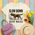 Slow Down Enjoy Walks Gordon Setter T-Shirt in Natural