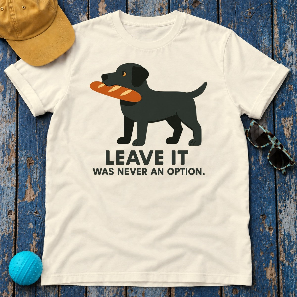 Black Lab Leave It Tee in Natural
