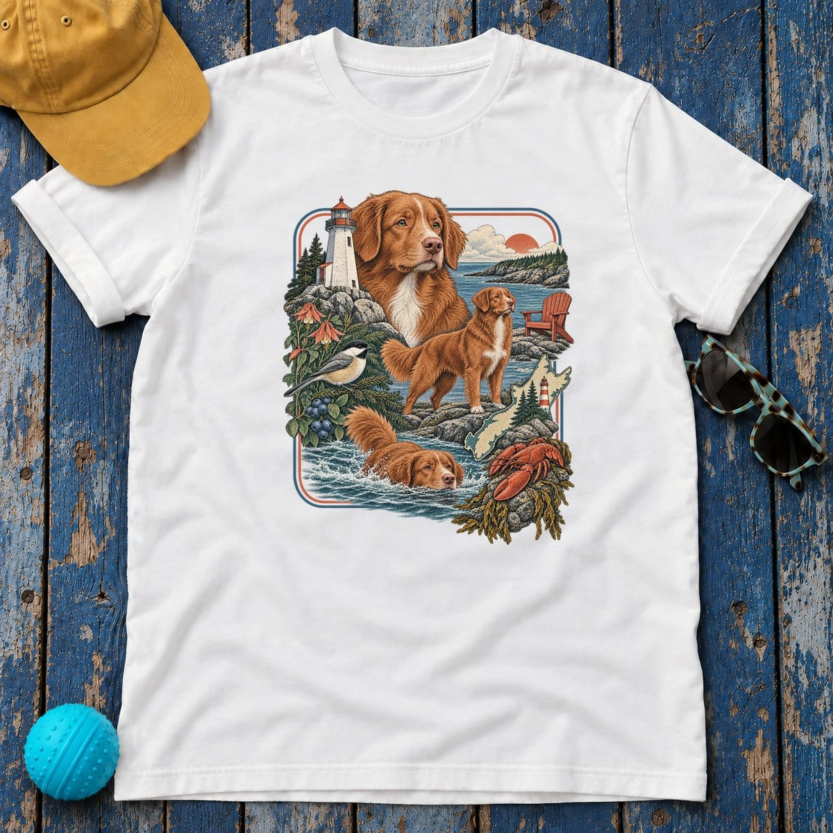 Nova Scotia Duck Tolling Retriever Heritage T-Shirt in White