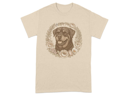 Dog Portrait Floral Circle Graphic Print T-shirt product