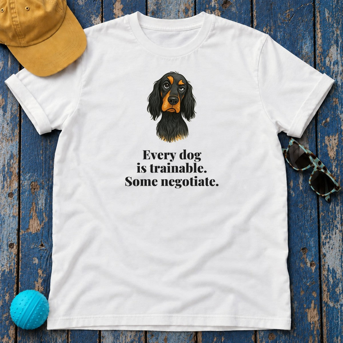 Gordon Setter Some Negotiate Tee in White