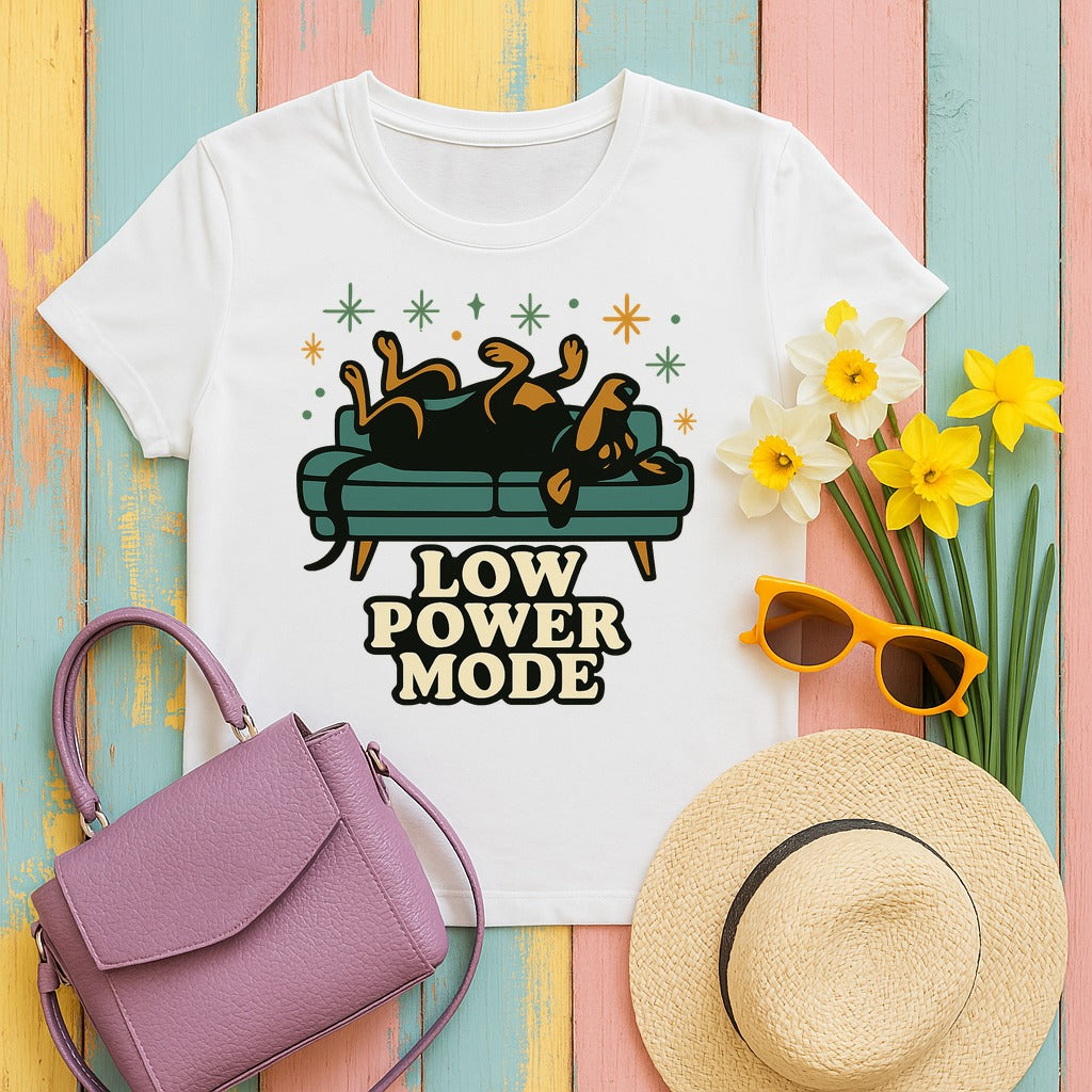 Doberman Low Power Mode Tee in White