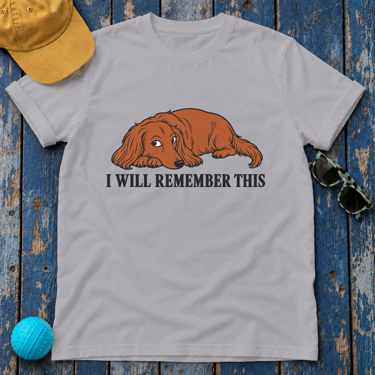 I Will Remember This Dachshund T-Shirt in Athletic Heather