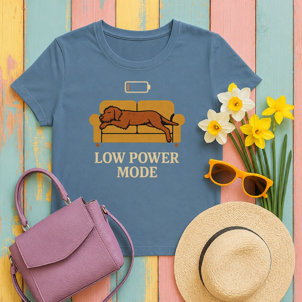 Wirehaired Vizsla Low Power Mode Tee in Steel Blue