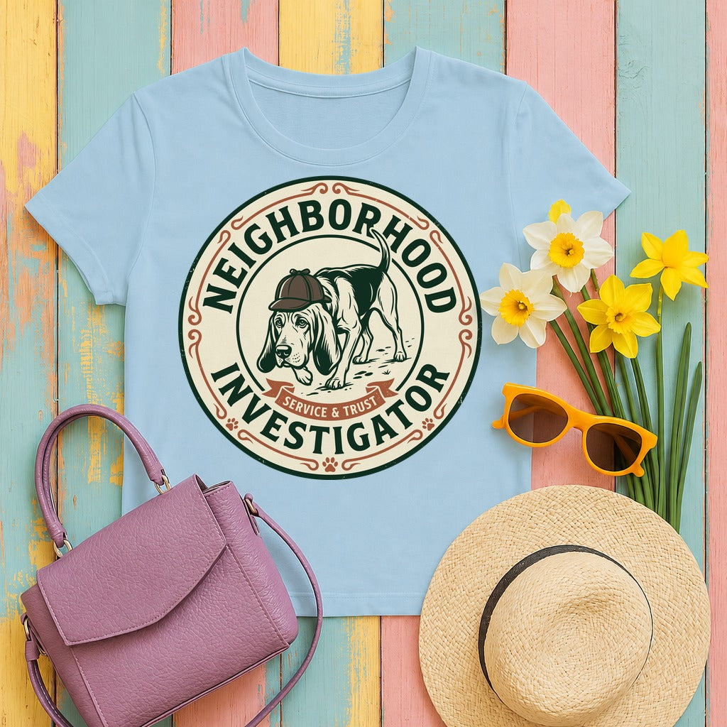 Neighborhood Investigator Bloodhound T-Shirt in Light Blue