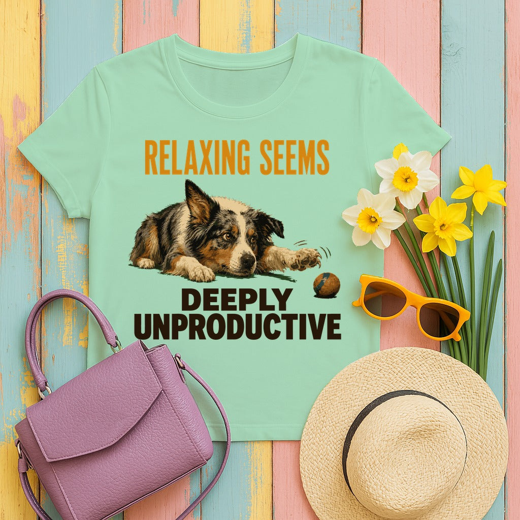 Relaxing Seems Unproductive Aussie T-Shirt in Mint Green