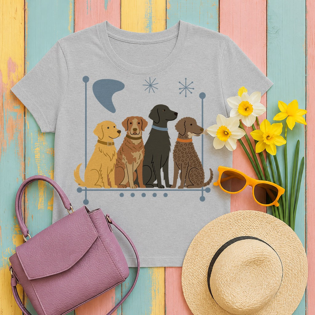 Retro Retriever Crew T-Shirt in Sport Grey