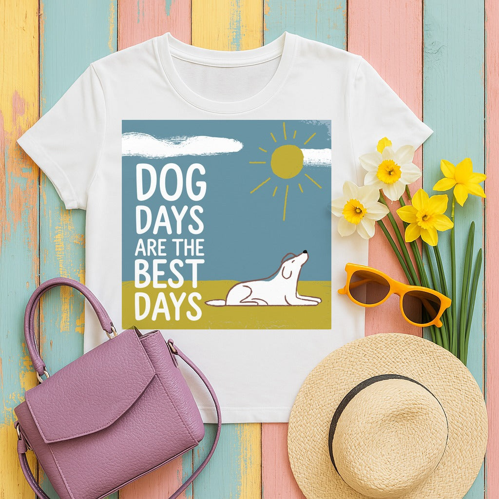 Dog Days Are the Best Days T-shirt in White