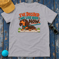 I've Decided We Live Here Now Dachshund T-Shirt in Athletic Heather - flat lay