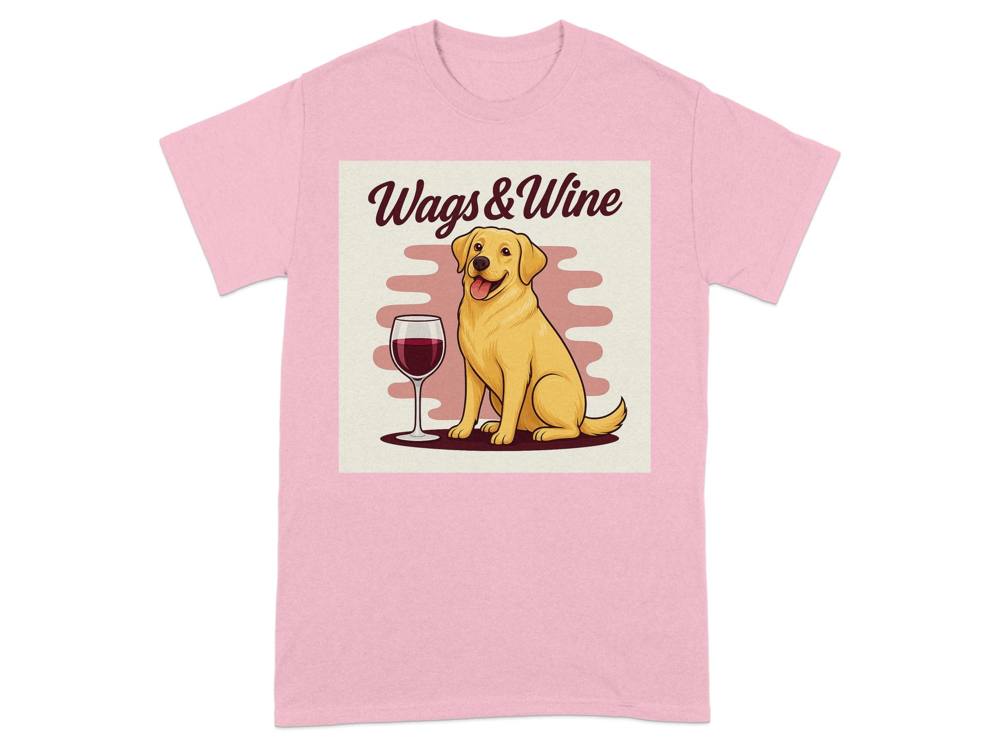 Wags and Wine Graphic Yellow Dog T-Shirt product