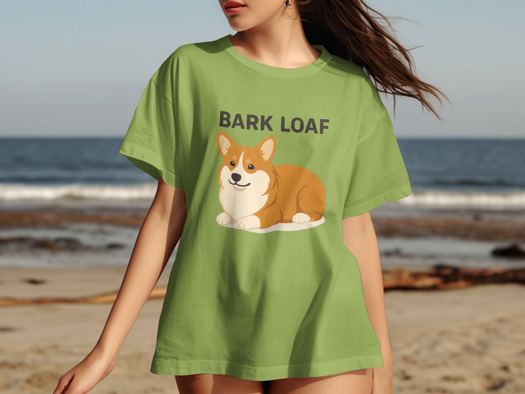 Bark Loaf Corgi Graphic Tee with Cute Dog Illustration