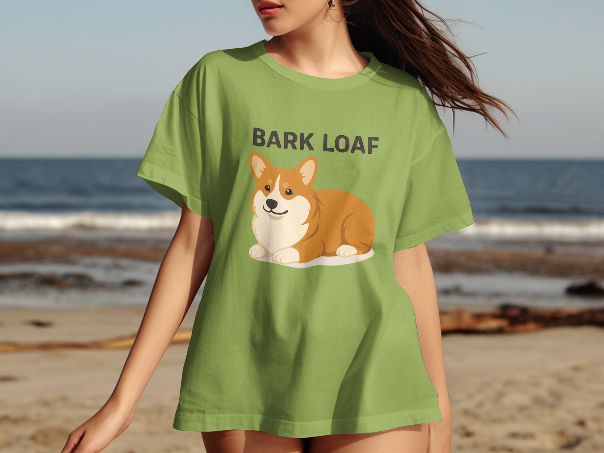 Bark Loaf Corgi Graphic Tee with Cute Dog Illustration