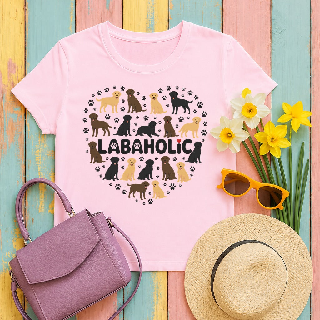 Labaholic Heartbeat Graphic T-Shirt in Light Pink