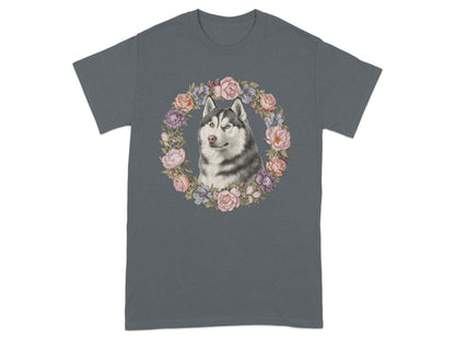 Beautiful Floral Design Husky Graphic T-Shirt product