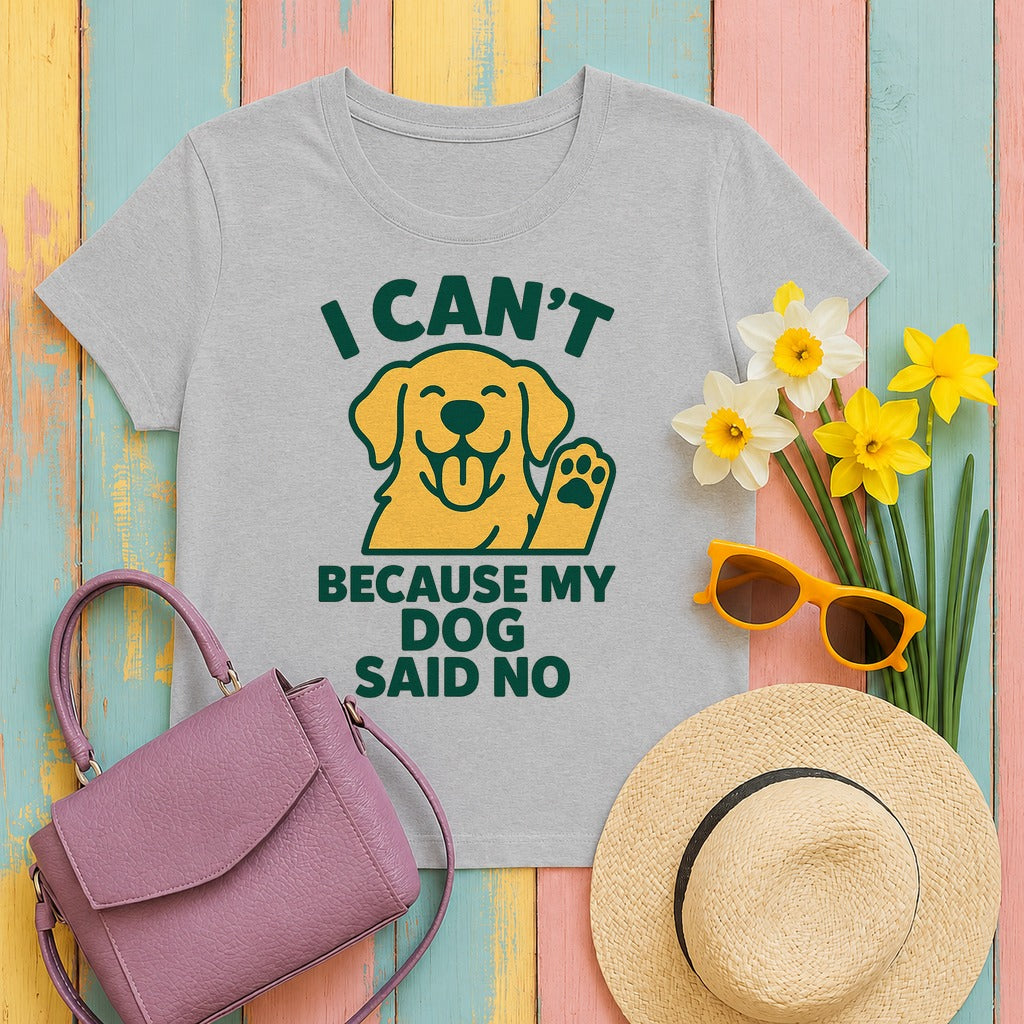 I Can't Because Golden Retriever T-Shirt in Sport Grey