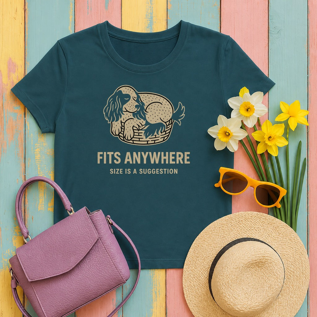 English Cocker Fits Anywhere Tee in Heather Deep Teal