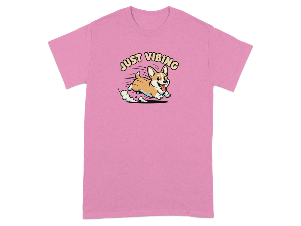 Just Vibing with Corgi Fun Graphic Tee
