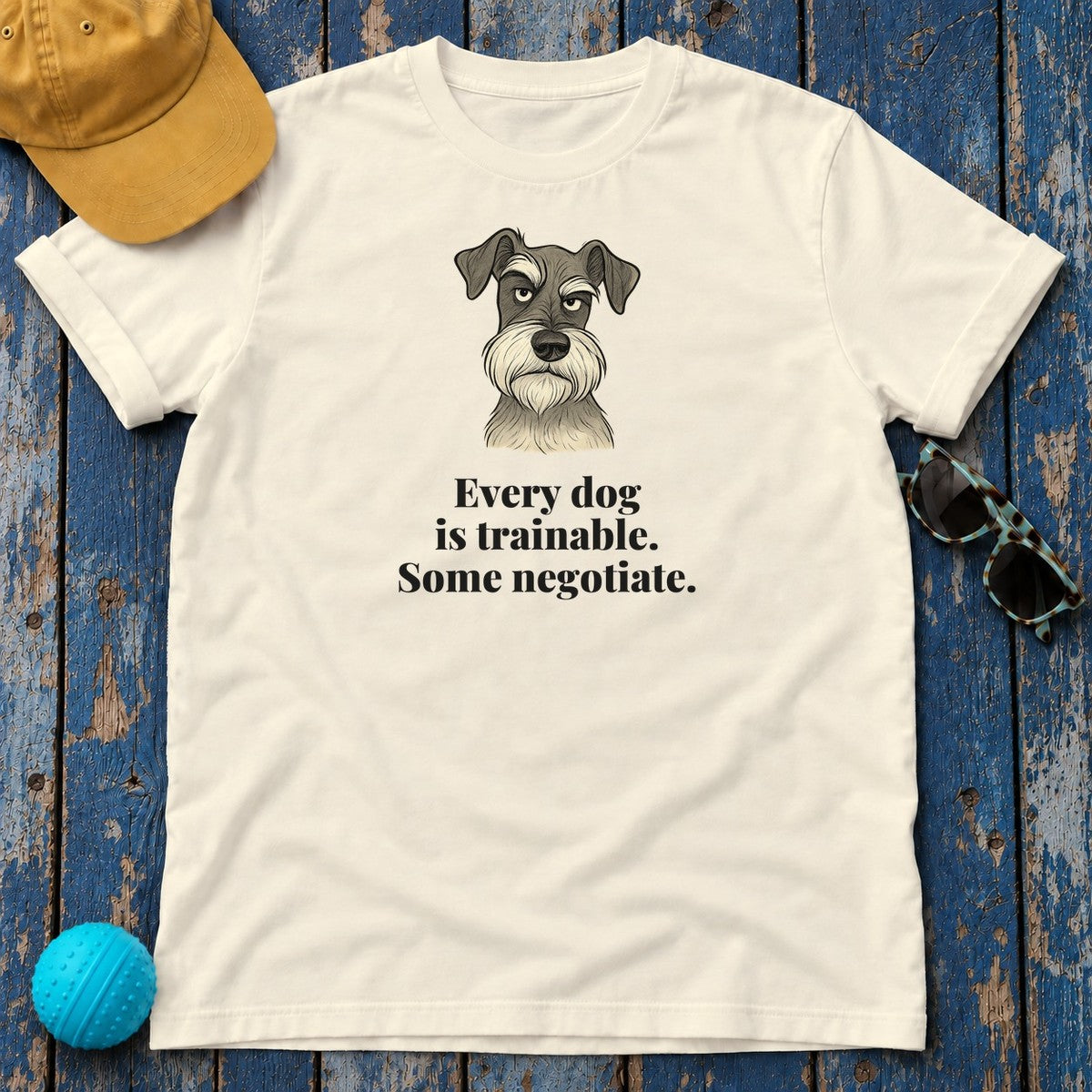 Schnauzer Some Negotiate Tee in Natural