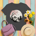 Zen Japanese Scene With French Bulldog Silhouette T-Shirt in Dark Heather