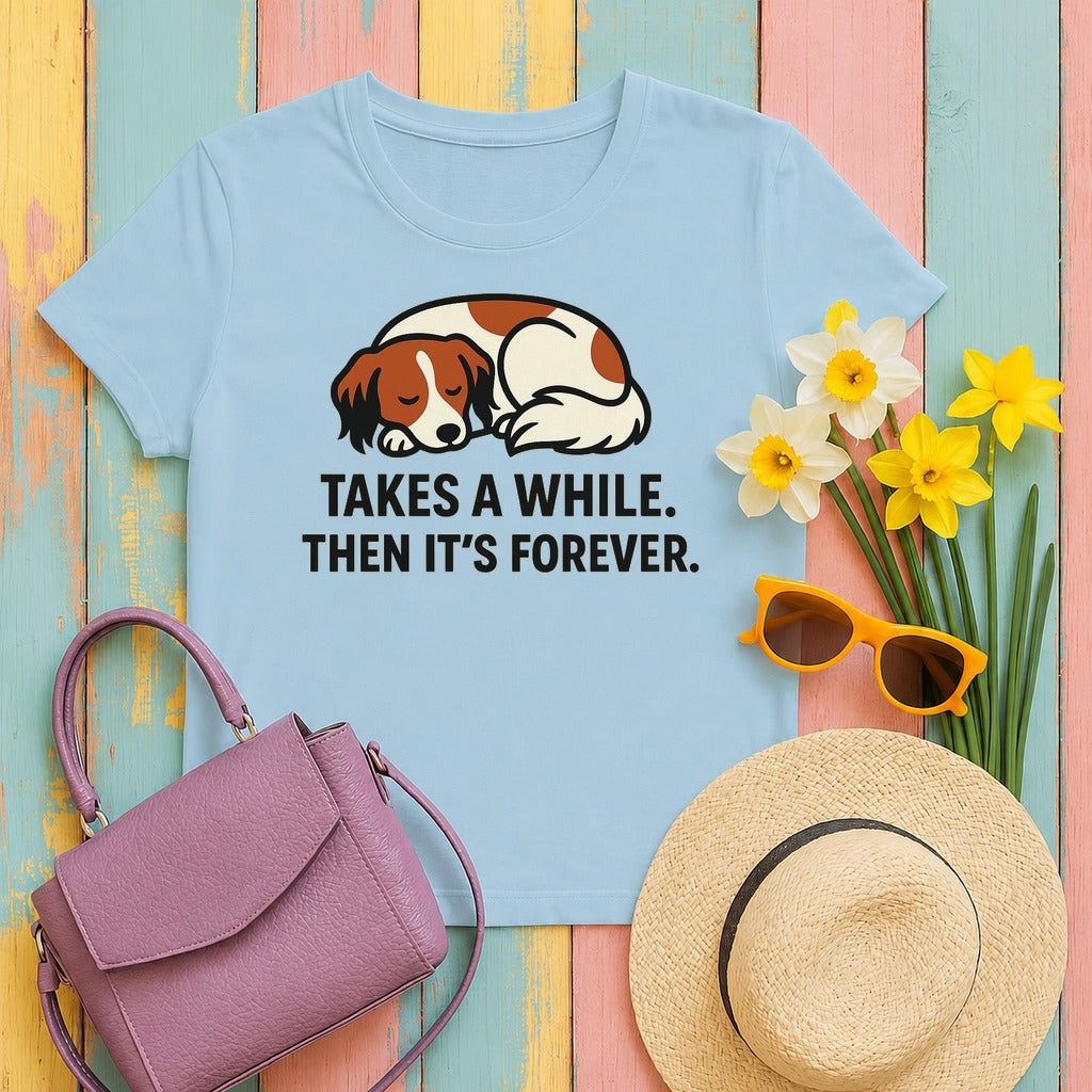 Kooikerhondje Takes A While Tee in Light Blue