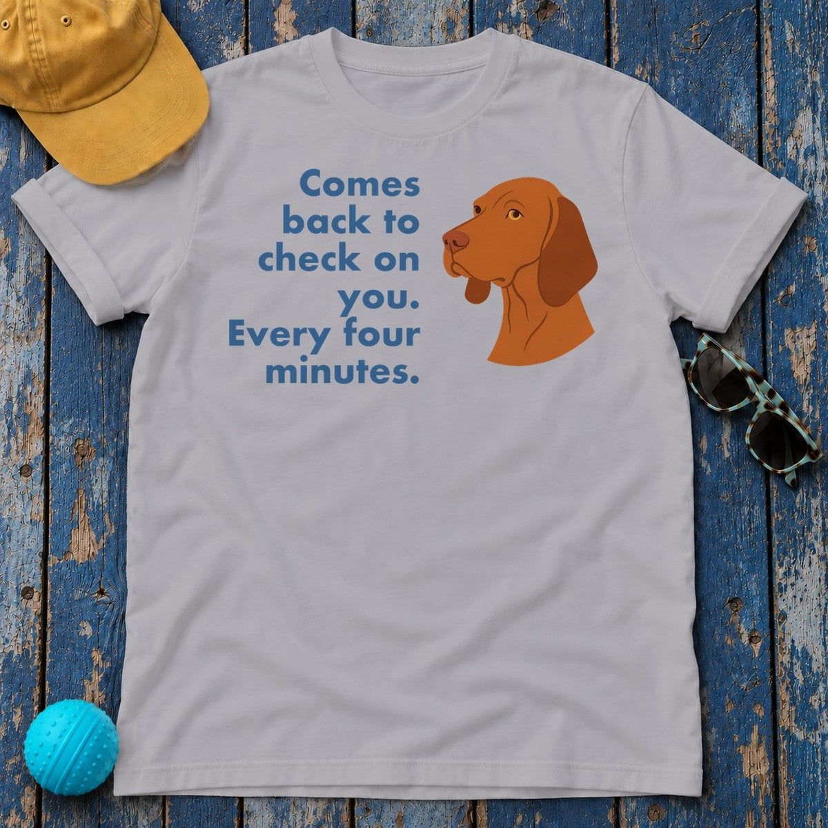 Vizsla Comes Back Every Four Minutes Tee in Athletic Heather