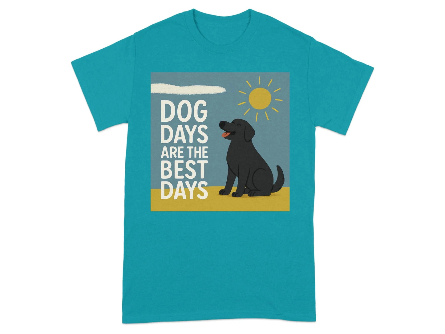 Dog Days Are The Best Days Black Lab T-Shirt Tropical Blue T-shirt