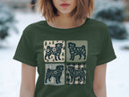 Retro Pug Silhouette Graphic Tee Casual product
