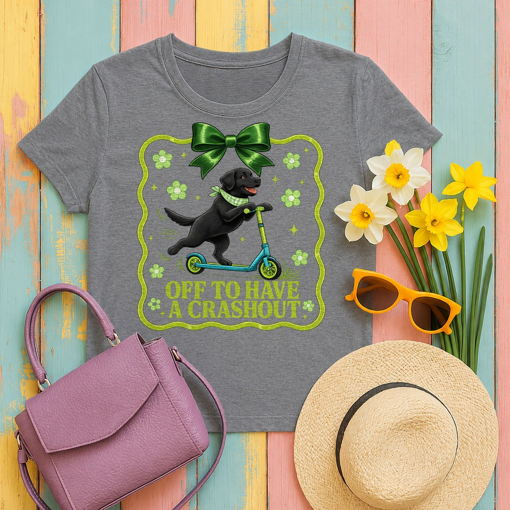 Whimsical Labrador Crashout T-Shirt in Graphite Heather