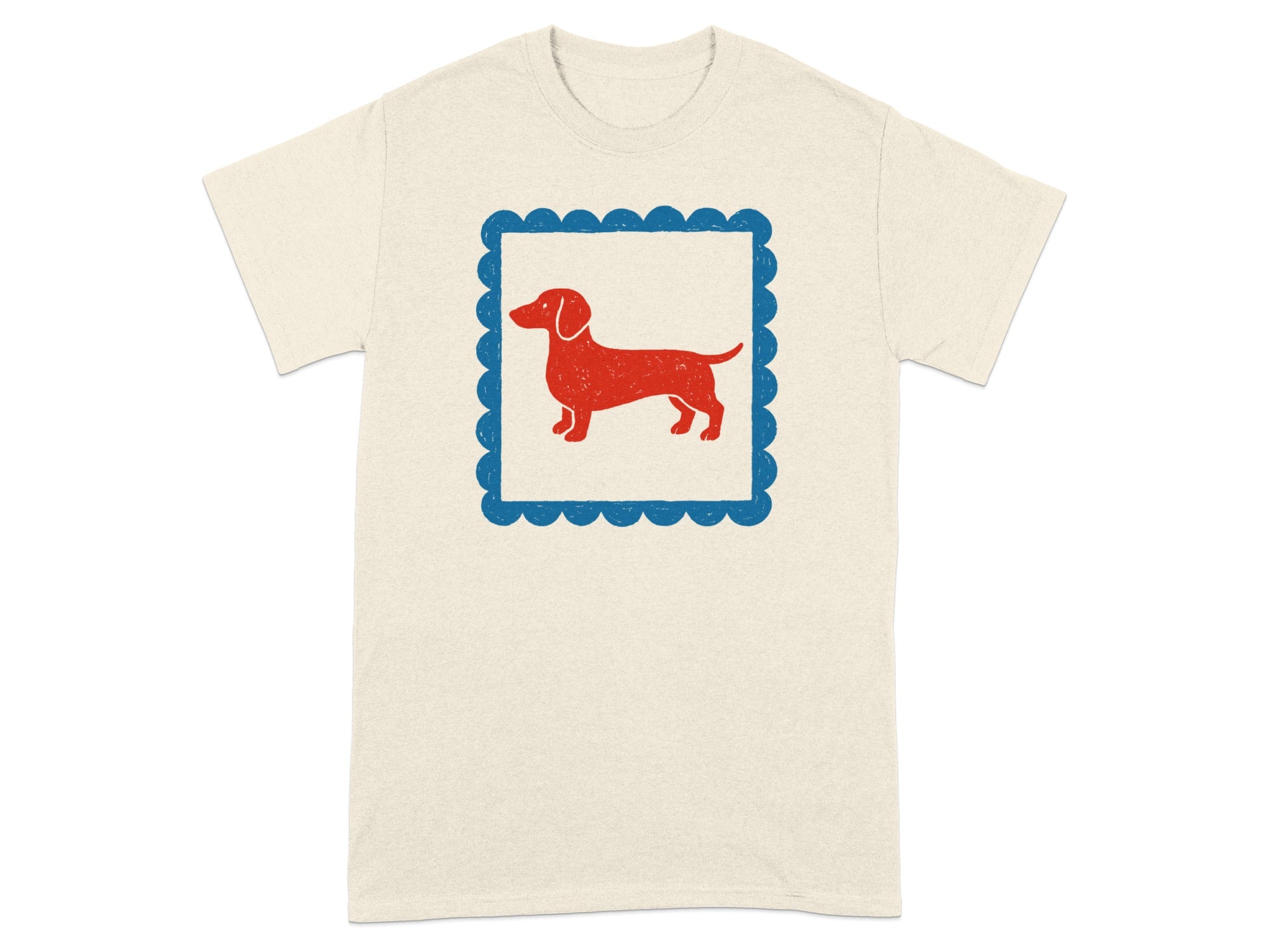 Cute Red Dachshund Graphic on White T-Shirt Product