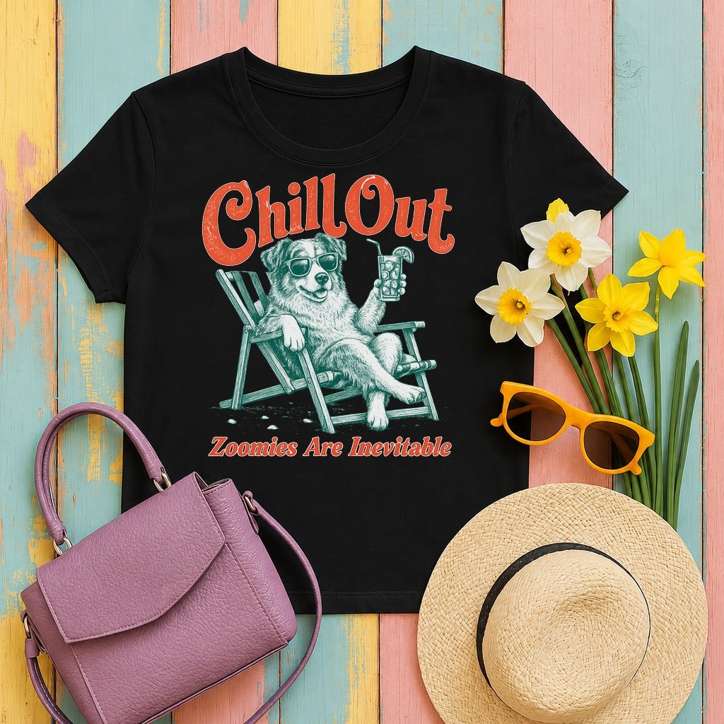 migbackfill chill-out-australian-shepherd-t-shirt tee flat lay hero v8