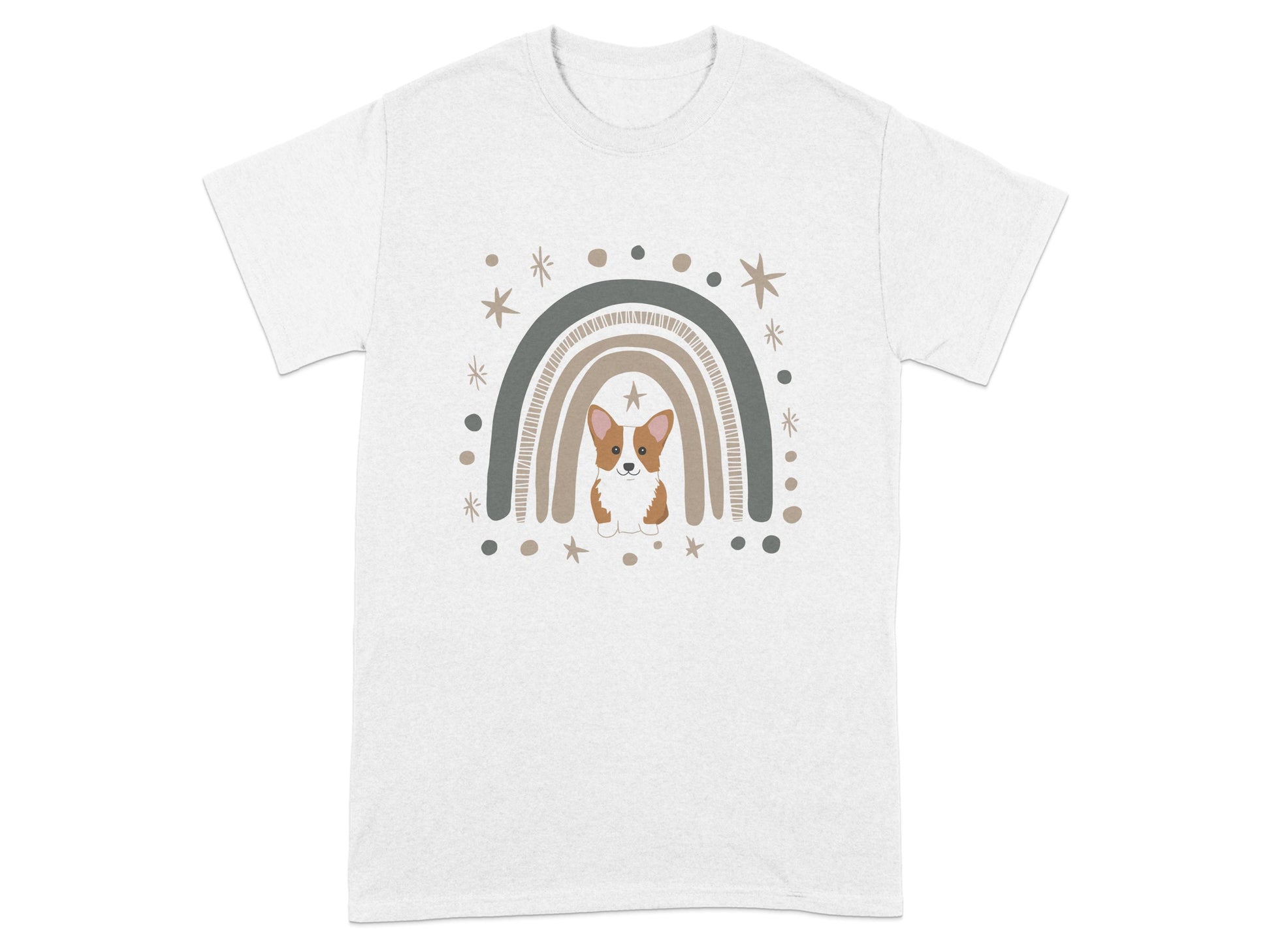 Cute Dog and Rainbow Graphic Design T shirt product