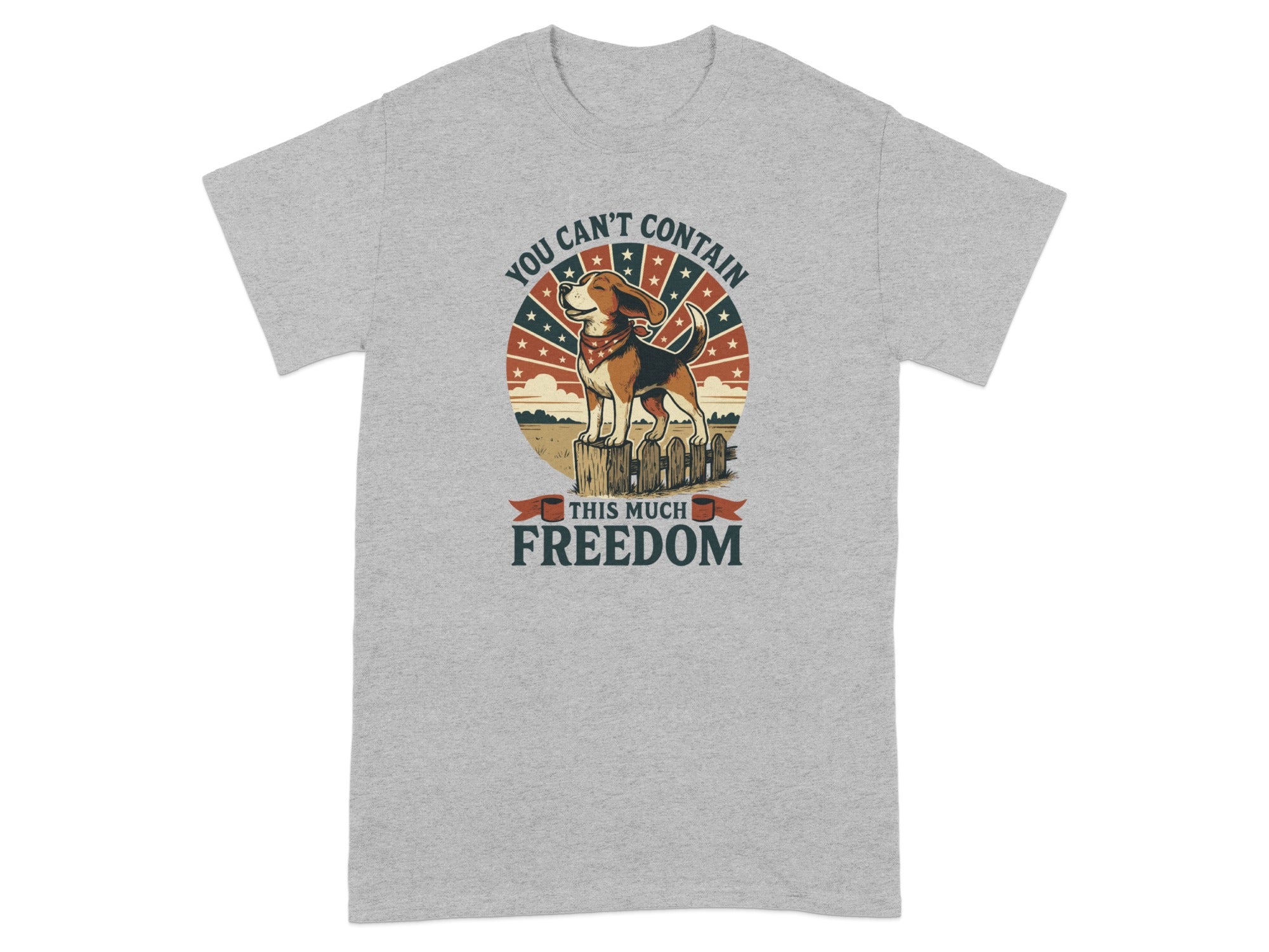 Patriotic Dog This Much Freedom Graphic T-Shirt
