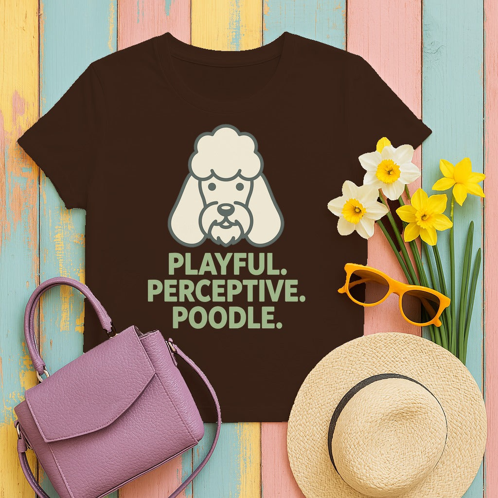 Playful Poodle Graphic T-shirt in Dark Chocolate