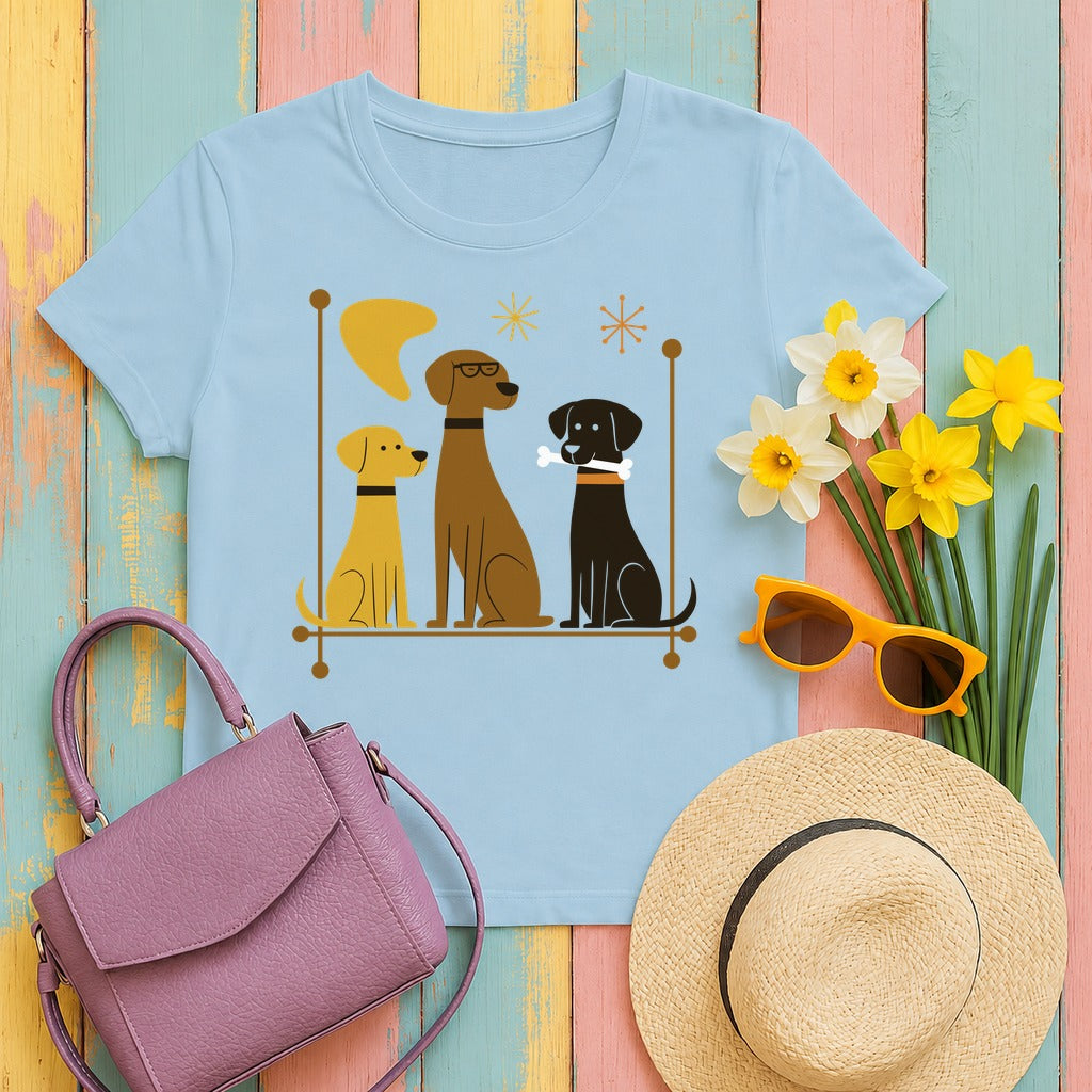 Retro Mid-Century Mod Labs T-Shirt in Light Blue