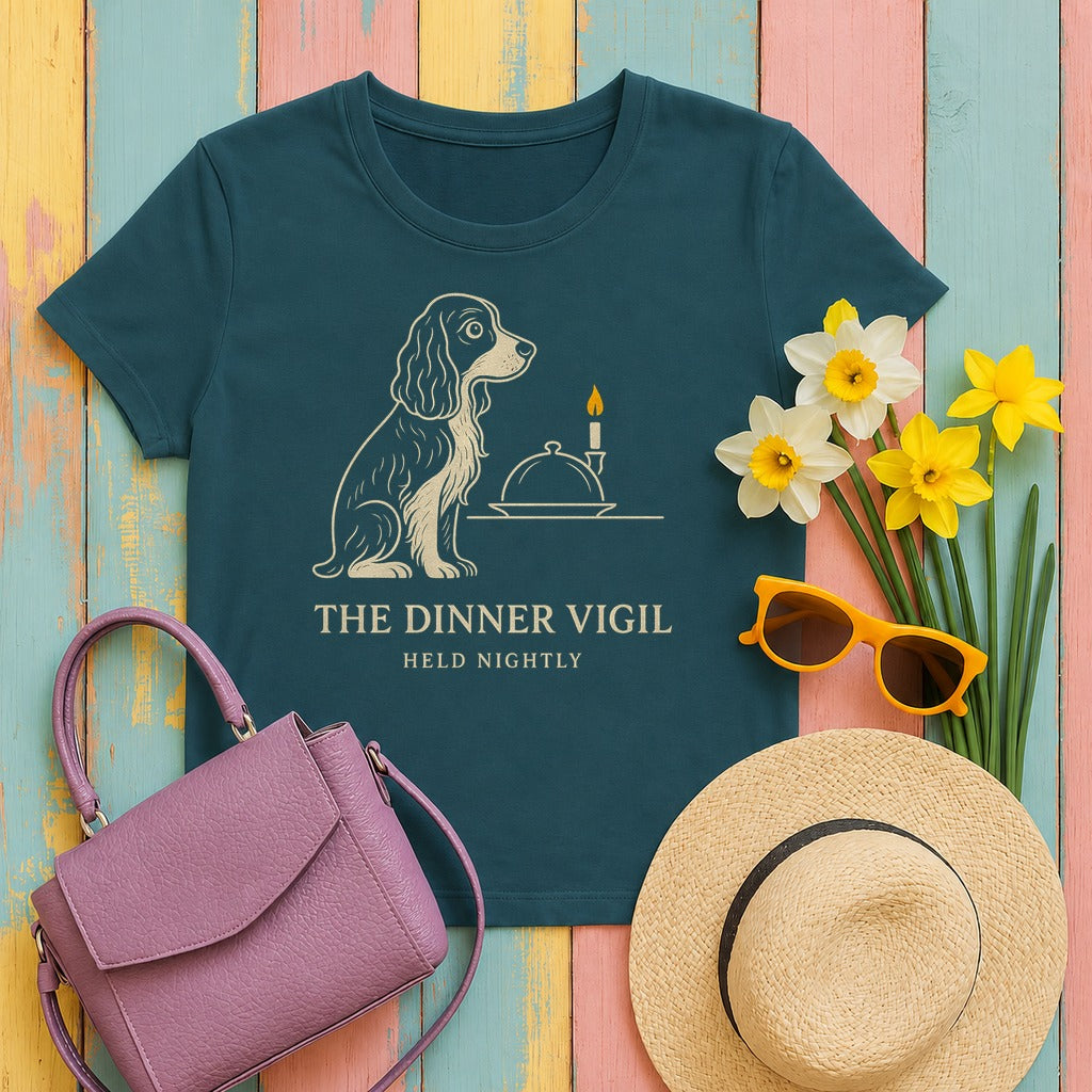 Springer Dinner Vigil Tee in Heather Deep Teal