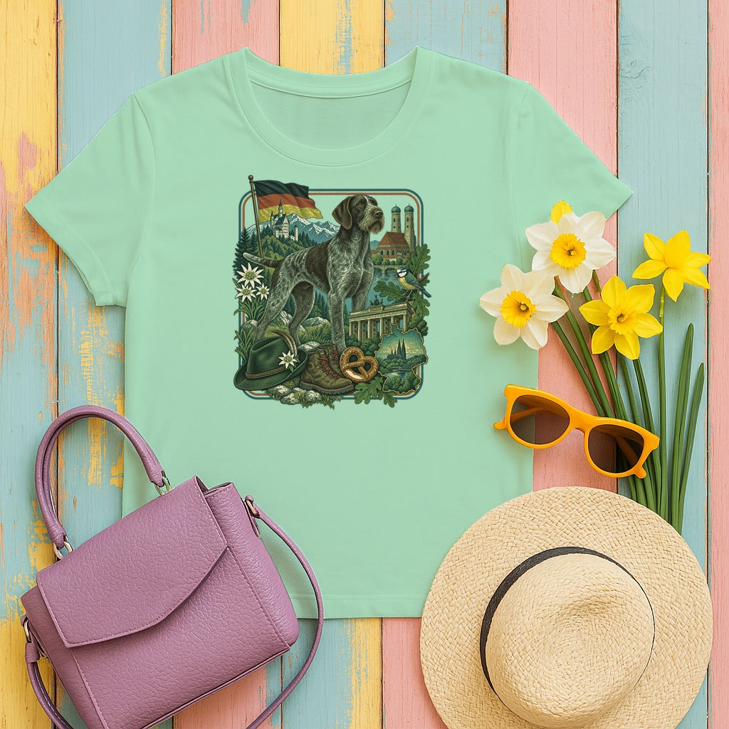 German Wirehaired Pointer Germany Heritage tee, Mint