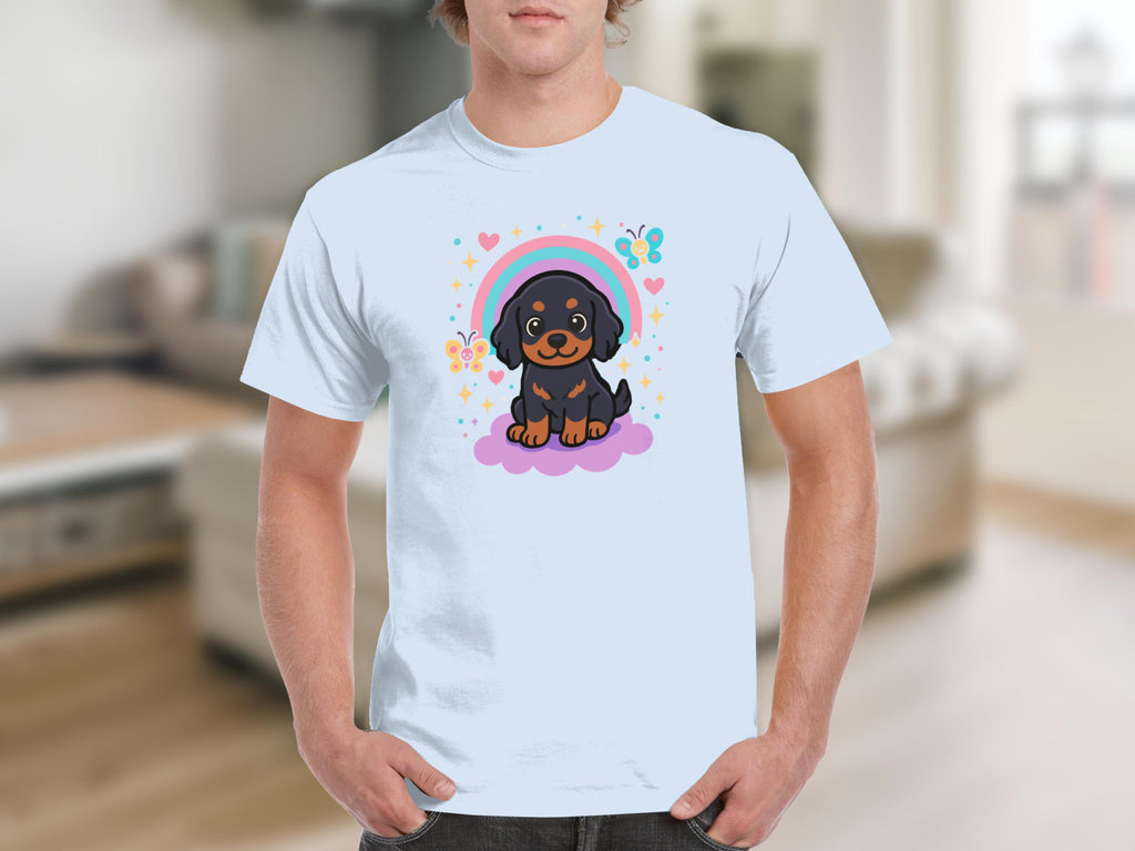 Adorable Doggy with Rainbow Pattern T-shirt