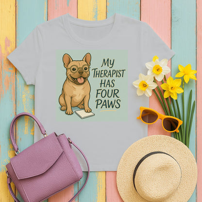 My Therapist Has Four Paws Cute Dog Graphic Tee product